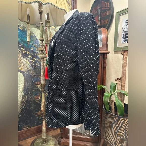 Lane Bryant Black and White Polka Dot Blazer EUC - Picture 2 of 7